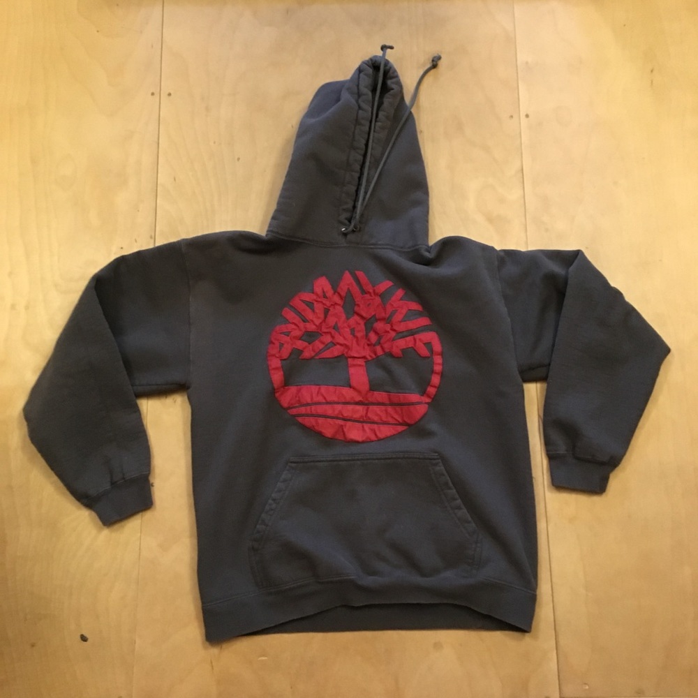 Timberland Red on Gray Logo Hoodie